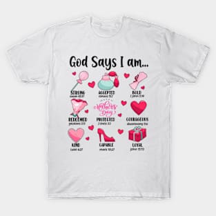 God Says I Am Mothers Day, Retro Mom, Christian Mother, Jesus Mom T-Shirt